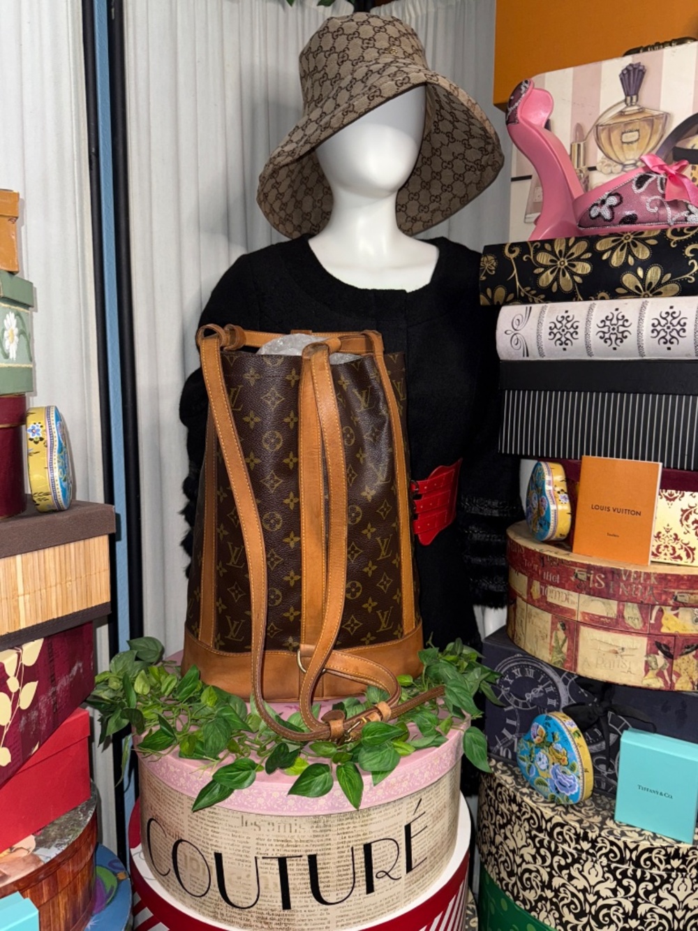 SASSY LOUIS VUITTON MONOGRAM BUCKET SLING BACKPACK! - Picture 8 of 16